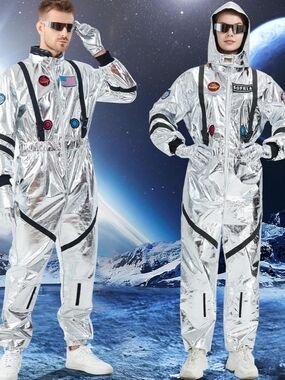 Adult Astronaut Costume Jumpsuit, Space Suit for Unisex Halloween Spaceman 3XL